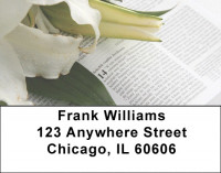 Lily Boquet On Holy Bible Address Labels | LBZREL-11