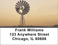 Windmills On Western Plains Address Labels | LBZSCE-51