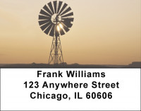Windmills On Western Plains Address Labels | LBZSCE-51