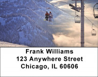 Skiing On A Golden Mountain Address Labels | LBZSPO-30