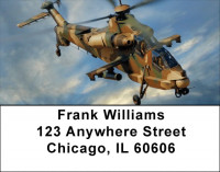 Camouflaged Helicopters In Flight Address Labels | LBZTRA-23