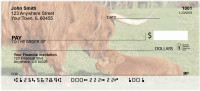 Highland Cow With Newborn Calf Personal Checks | QBB-13
