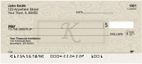 Golden Carved Monogram - K Personal Checks