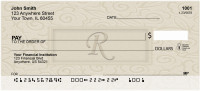 Golden Carved Monogram - R Personal Checks