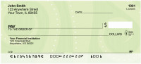Contemporary Green Swirls Personal Checks | QBR-07