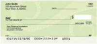 Contemporary Green Swirls Personal Checks | QBR-07