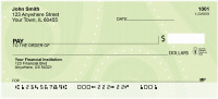 Contemporary Green Swirls Personal Checks | QBR-07