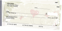 Grunge Hearts Side Tear Personal Checks | STLOV-11