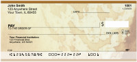 Golden Brown Abstract Personal Checks | ZGEO-46