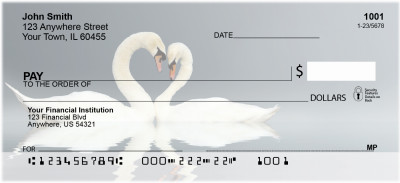 Heart Swans Personal Checks | ANJ-77