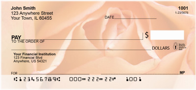 Peach Roses Personal Checks | FLO-39