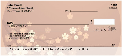 Oriental Inspired Cherry Branch Personal Checks | FLO-59