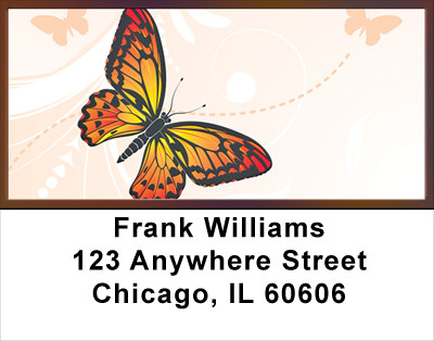 Filigree With Colorful Monarch Butterfly Address Labels | LBANK-70