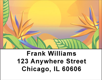 Tropical Seaside Paradise Address Labels | LBBBA-26