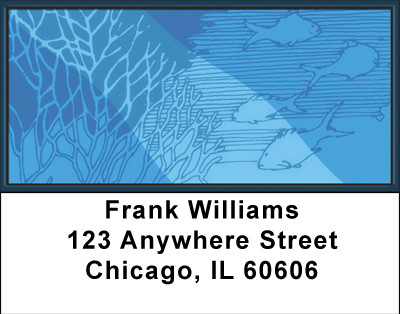 In Aqua Blue Waters Address Labels | LBBBC-94