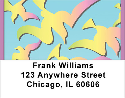 Rainbow Birds Address Labels | LBBBD-81
