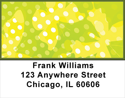 Dotted Yellow Butterflies Address Labels | LBGEP-12