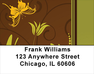 Fall Filigree Stripes Address Labels | LBGEP-13