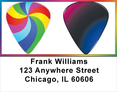 Psychedelic Guitar Pics Address Labels | LBMUS-09