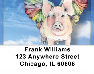 Yes Pigs Fly Address Labels | LBQBJ-27