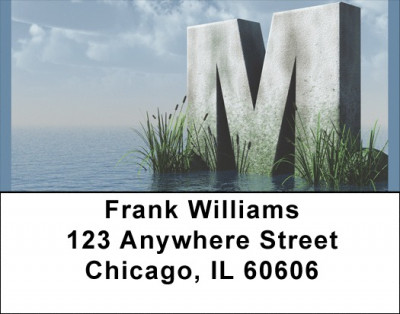 Letter M In The Sea Address Labels | LBQBK-47