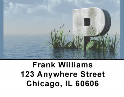 Letter P In The Sea Address Labels | LBQBK-50