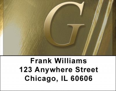 Solid Gold Monograms - G Address Labels | LBQBL-92