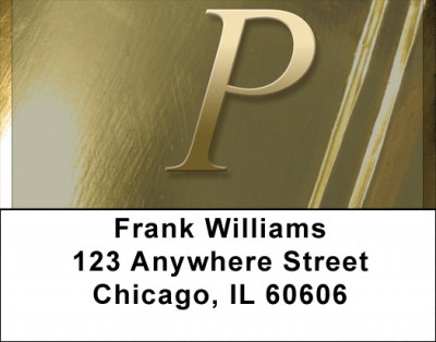 Solid Gold Monograms - P Address Labels | LBQBM-02