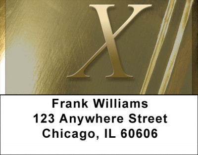Solid Gold Monograms - X Address Labels | LBQBM-10