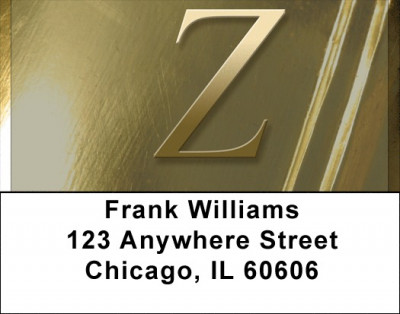 Solid Gold Monograms - Z Address Labels | LBQBM-12
