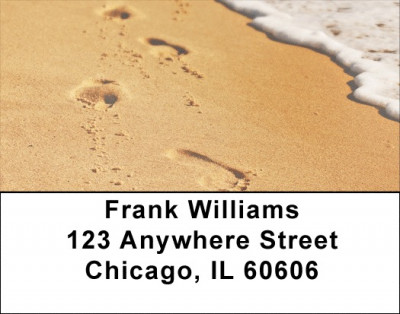Footprints On The Beach Address Labels | LBQBO-87