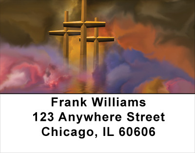 Crosses - Golden Crosses Address Labels | LBREL-17