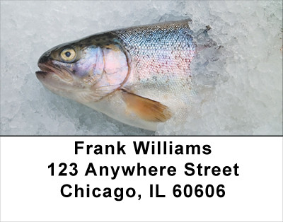 Trout On Ice Address Labels | LBSPO-38