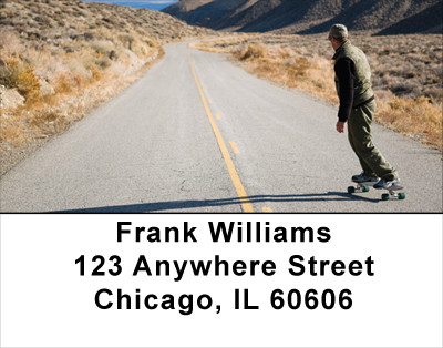 Highway On Skateboard Address Labels | LBSPO-76