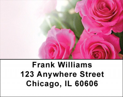 Pink Roses Address Labels | LBZFLO-40