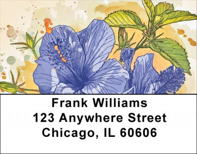Hibiscus - Colorful Watercolor Address Labels | LBZFLO-63