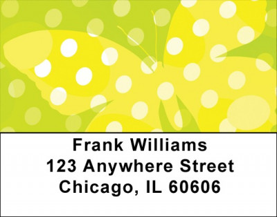 Dotted Yellow Butterflies Address Labels | LBZGEP-12