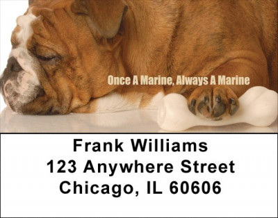 Bulldogs With Marine Attitude No 2 Address Labels | LBZMIL-33