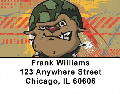 Tough Bulldogs Address Labels | LBZMIL-36
