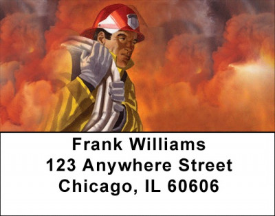 Heroic Firefighter Address Labels | LBZPRO-18
