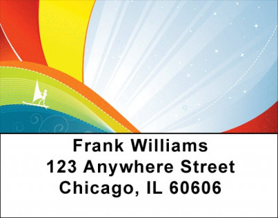 Windsurfing Abstract Address Labels | LBZSPO-60