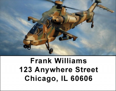 Camouflaged Helicopters In Flight Address Labels | LBZTRA-23