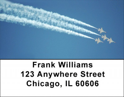 Stunt Airforce Planes In Action Address Labels | LBZTRA-34