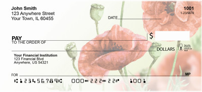 Watercolor Poppy Personal Checks | NAT-32
