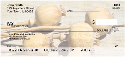 Dried Seed Pods and Flowers Personal Checks | NAT-58