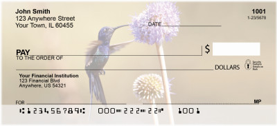Hummingbirds In Garden Personal Checks | QBA-42