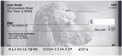 Black And Grey Poodle Personal Checks | QBB-85