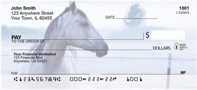 Horse On Misty Morning Personal Checks | QBC-64