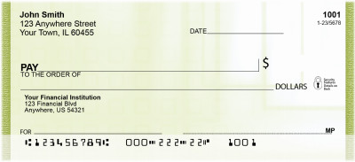 Go High Tech Green Personal Checks | QBM-39