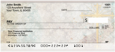 Fleur de Lis Cross Personal Checks | QBQ-83